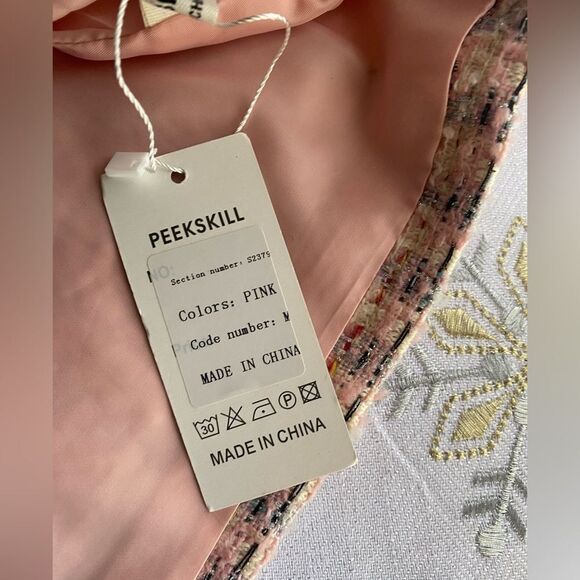 Peekskill Women's denim and tweed-type jacket with gold buttons - Picture 4 of 16